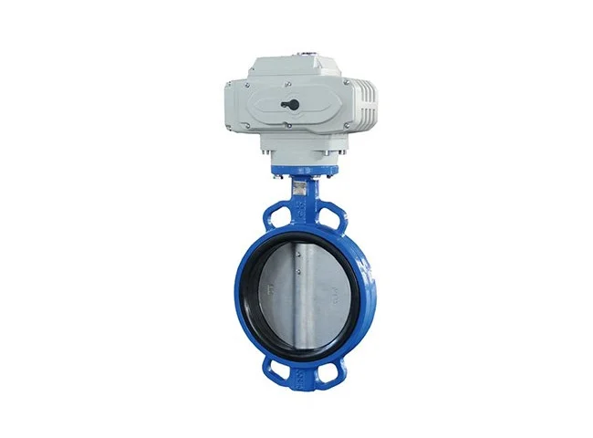 Electric actuator wafer butterfly valve